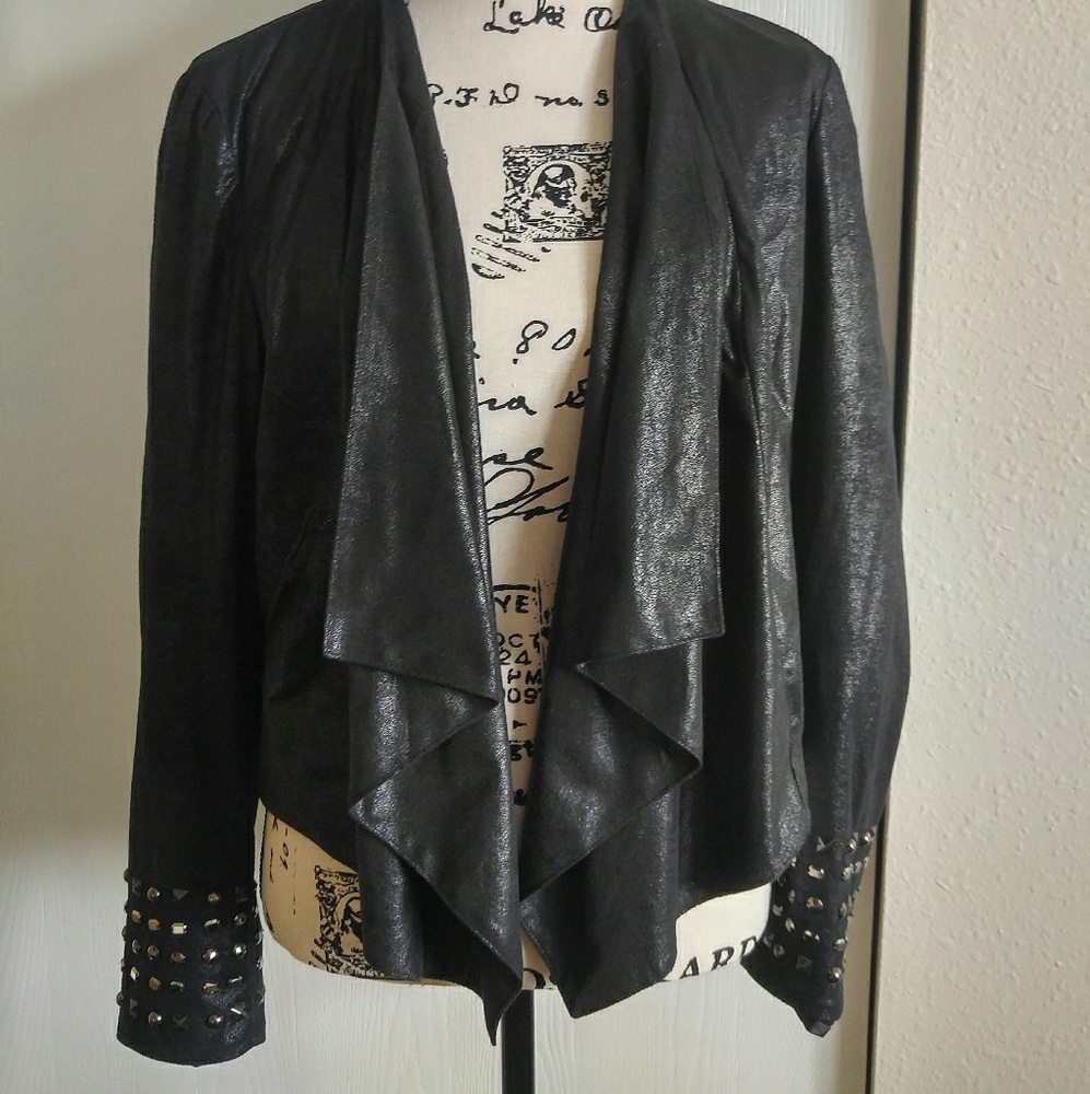 Studded faux leather jacket